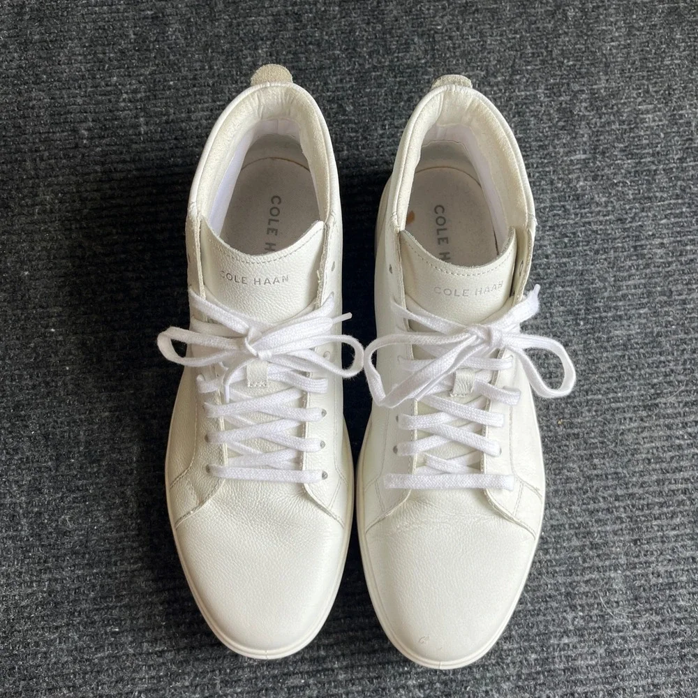 Cole Haan Grand Crosscourt High Top Men 11.5 White Leather Sneaker Preppy career